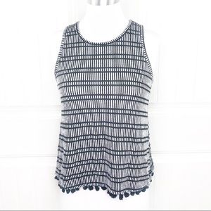 Anthropologie W5 Sleeveless Black Tassel Tank Top